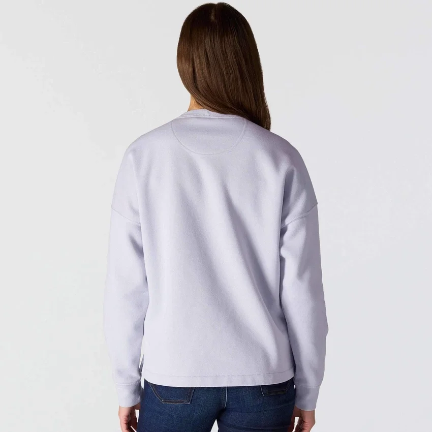 Camisola feminina de corte largo e peso médio com gola redonda e estampado carhartt 1889