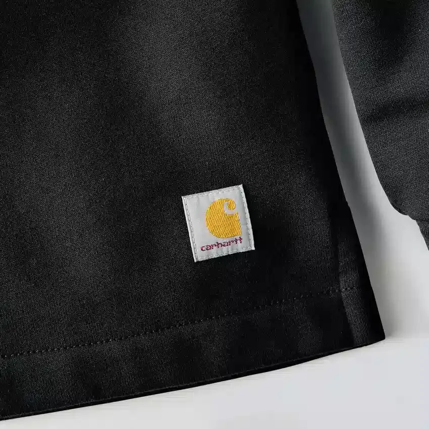 Camisola feminina de corte largo e peso médio com gola redonda e estampado carhartt 1889