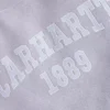 Camisola feminina de corte largo e peso médio com gola redonda e estampado carhartt 1889