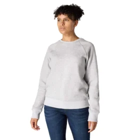 Camisola feminina de gola redonda com estampado, corte descontraído e peso médio