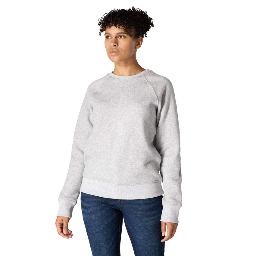 Camisola feminina de gola redonda com estampado, corte descontraído e peso médio