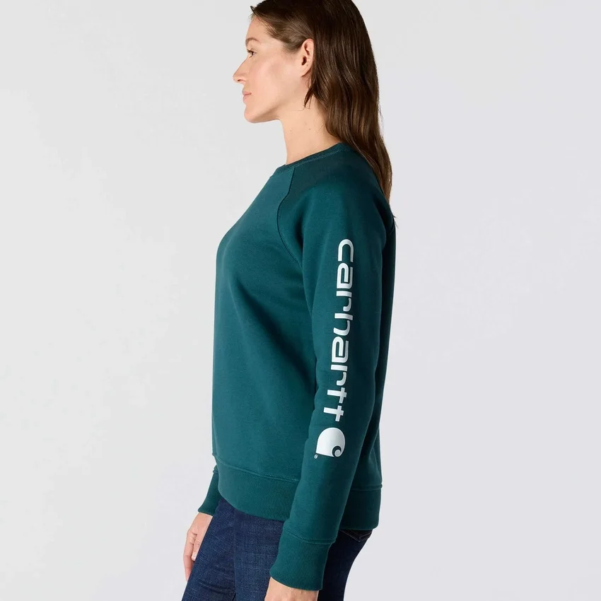 Camisola feminina de gola redonda com estampado, corte descontraído e peso médio