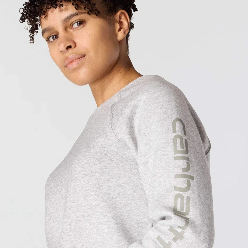 Camisola feminina de gola redonda com estampado, corte descontraído e peso médio