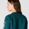 Camisola feminina de gola redonda com estampado, corte descontraído e peso médio