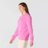 Camisola feminina leve de Tencel com gola redonda