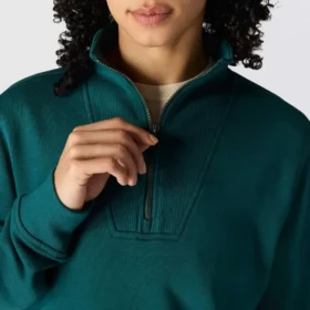 Camisola feminina leve em Tencel com meio fecho