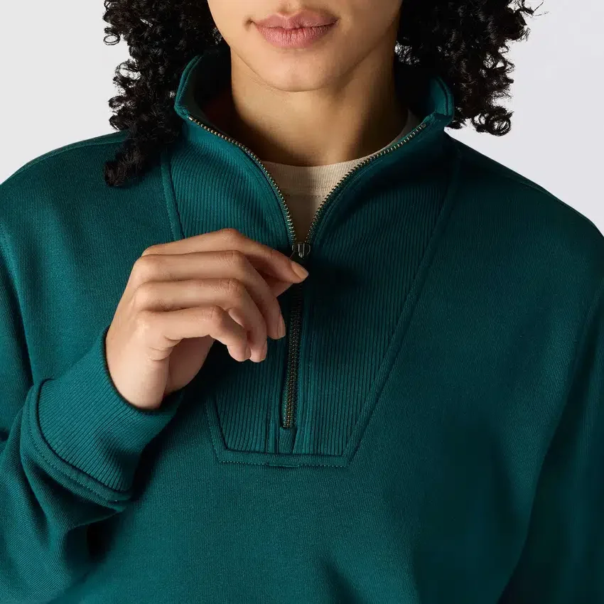 Camisola feminina leve em Tencel com meio fecho