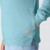 Camisola feminina leve em Tencel com meio fecho