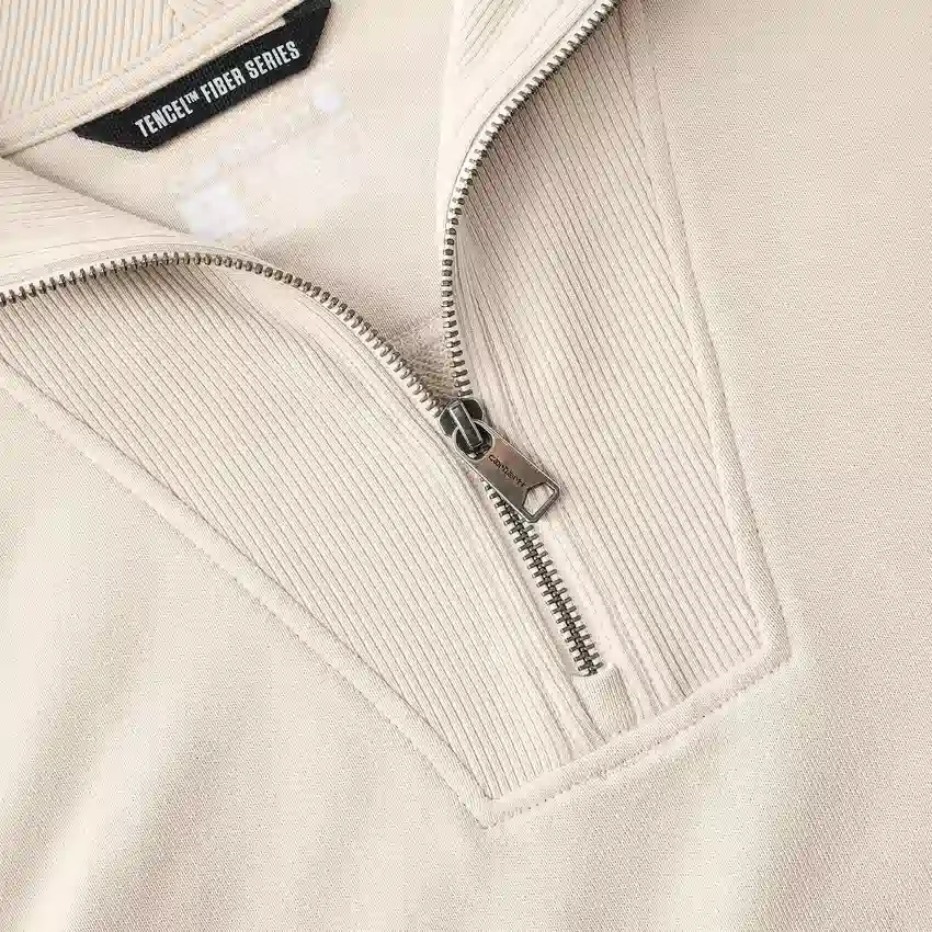 Camisola feminina leve em Tencel com meio fecho