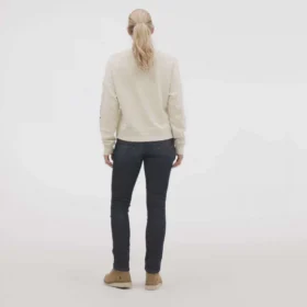 Camisola feminina leve em Tencel, de corte largo e manguitos com estampado