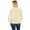 Camisola feminina leve em Tencel, de corte largo e manguitos com estampado
