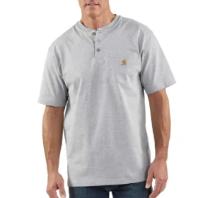 Camisola Henley de corte largo e tecido pesado com bolso para homem Dearborn