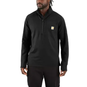 Camisola masculina Force com meio fecho, forrada a velo e com tecnologia de absorção de humidade
