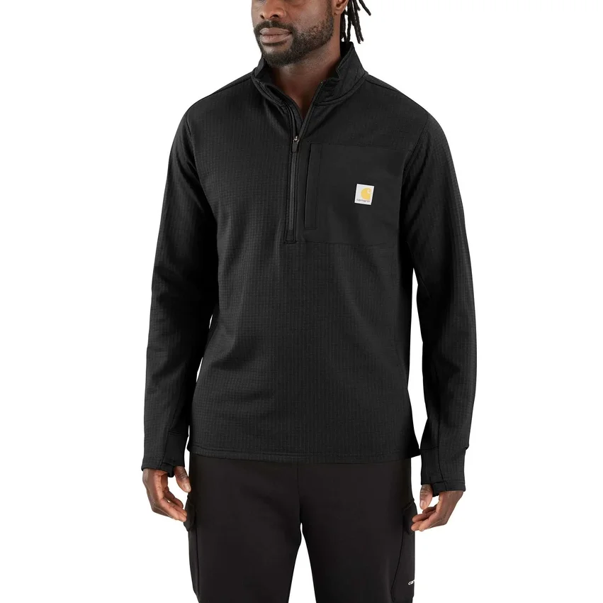 Camisola masculina Force com meio fecho, forrada a velo e com tecnologia de absorção de humidade
