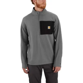 Camisola masculina Force com meio fecho, forrada a velo e com tecnologia de absorção de humidade