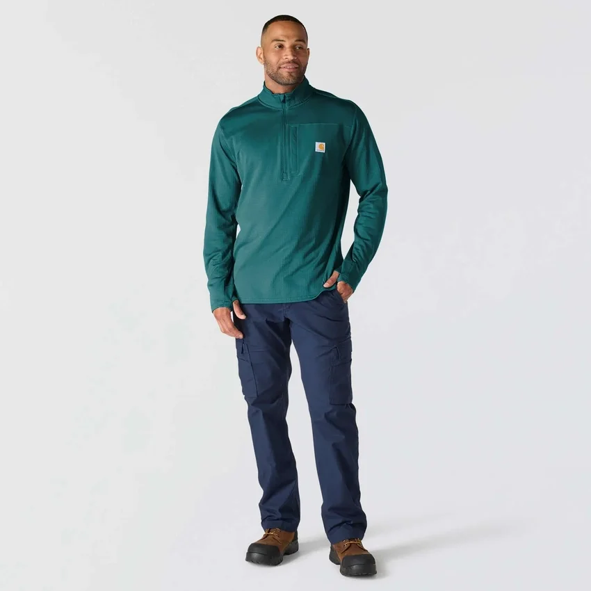 Camisola masculina Force com meio fecho, forrada a velo e com tecnologia de absorção de humidade