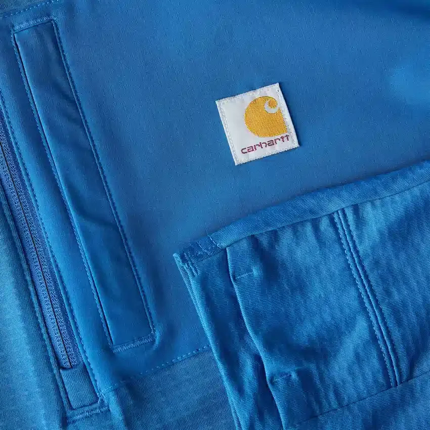 Camisola masculina Force com meio fecho, forrada a velo e com tecnologia de absorção de humidade