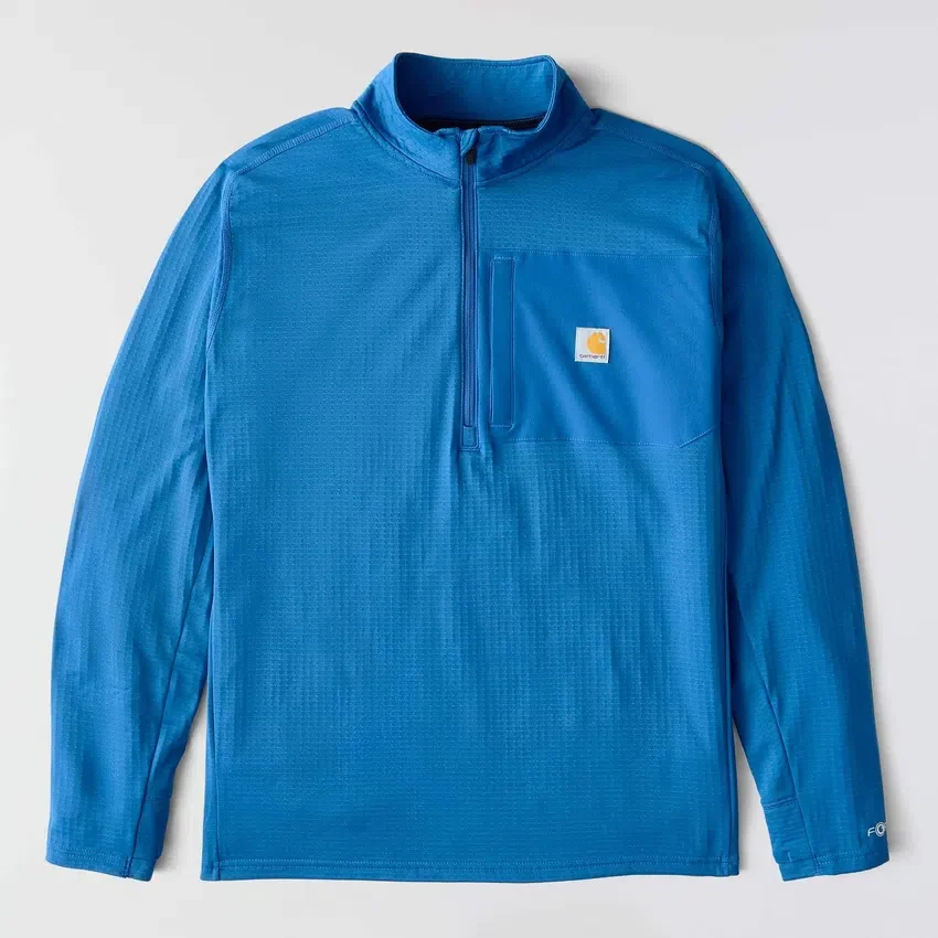 Camisola masculina Force com meio fecho, forrada a velo e com tecnologia de absorção de humidade