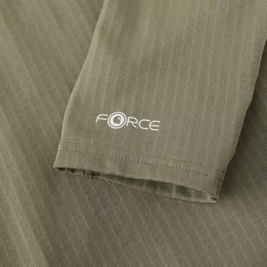 Camisola masculina Force com meio fecho, forrada a velo e com tecnologia de absorção de humidade