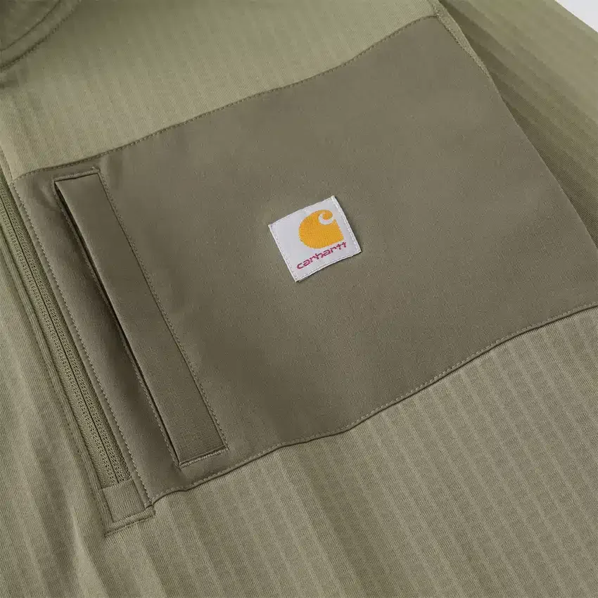Camisola masculina Force com meio fecho, forrada a velo e com tecnologia de absorção de humidade
