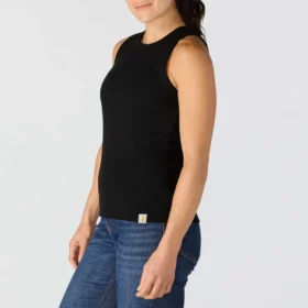 Camisola sem mangas feminina leve e respirável em Tencel com canelado