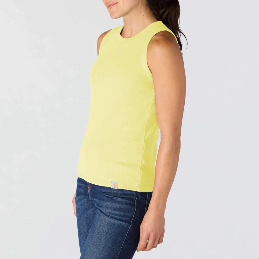 Camisola sem mangas feminina leve e respirável em Tencel com canelado