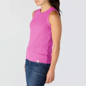 Camisola sem mangas feminina leve e respirável em Tencel com canelado