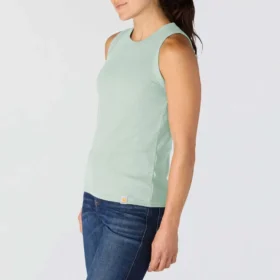 Camisola sem mangas feminina leve e respirável em Tencel com canelado