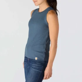 Camisola sem mangas feminina leve e respirável em Tencel com canelado