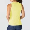 Camisola sem mangas feminina leve e respirável em Tencel com canelado