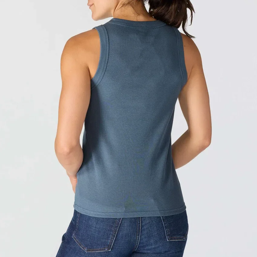 Camisola sem mangas feminina leve e respirável em Tencel com canelado