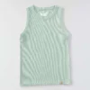 Camisola sem mangas feminina leve e respirável em Tencel com canelado