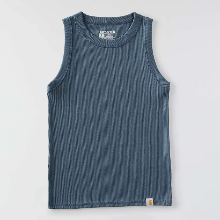 Camisola sem mangas feminina leve e respirável em Tencel com canelado