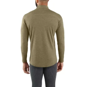 Camisola térmica masculina de camada base com fecho de correr de um quarto – carhartt Force® – Peso médio – Poliéster-lã