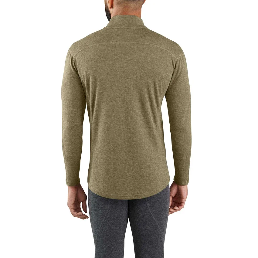 Camisola térmica masculina de camada base com fecho de correr de um quarto - carhartt Force® - Peso médio - Poliéster-lã