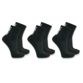 Carhartt Force® Meias Curtas de Peso Médio com Logótipo, Embalagem de 3 Pares