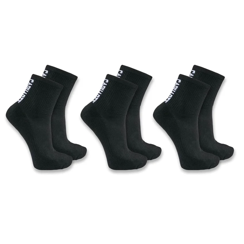 Carhartt Force® Meias Curtas de Peso Médio com Logótipo, Embalagem de 3 Pares