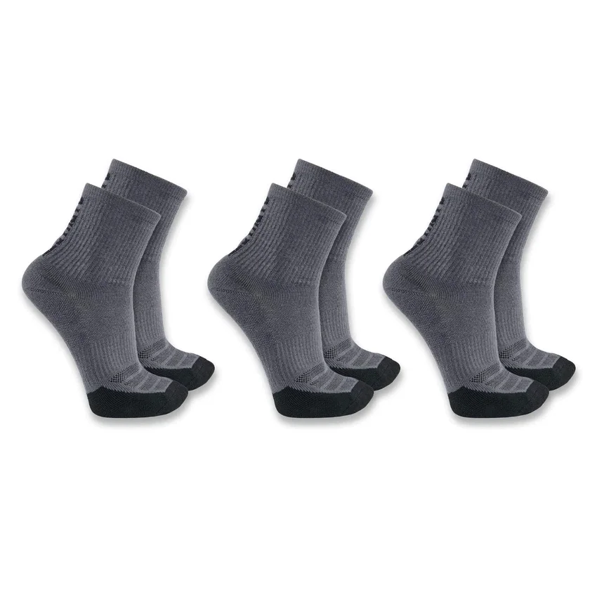 Carhartt Force® Meias Curtas de Peso Médio com Logótipo, Embalagem de 3 Pares