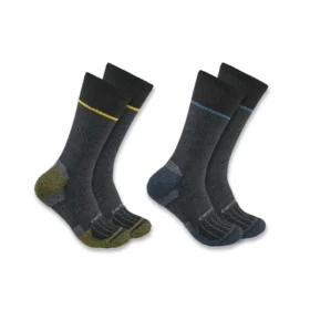 Carhartt Force® Meias de cano médio com biqueira de aço, embalagem de 2 pares