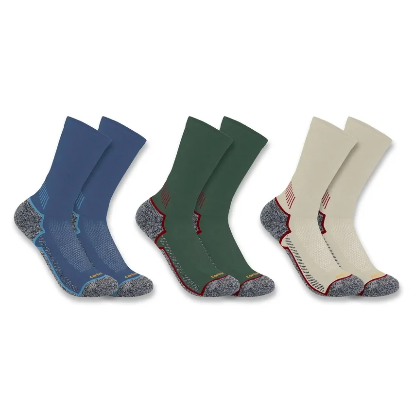 Carhartt Force® Meias de cano médio, embalagem de 3 pares