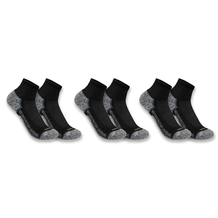 Carhartt Force® Meias de meio pé de peso médio, embalagem de 3 pares