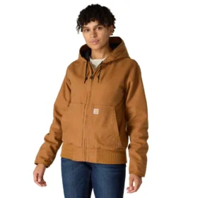 Casaco Active Jac feminino, de tecido de algodão lavado, pesado e com isolamento térmico