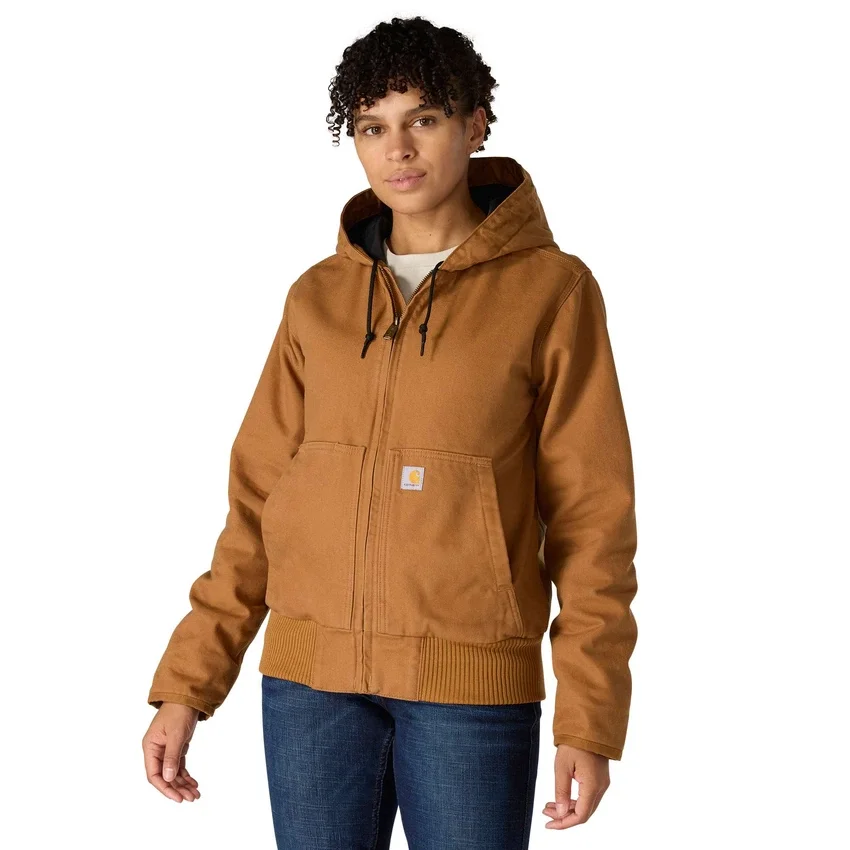 Casaco Active Jac feminino, de tecido de algodão lavado, pesado e com isolamento térmico