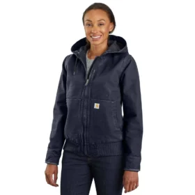 Casaco Active Jac feminino, de tecido de algodão lavado, pesado e com isolamento térmico