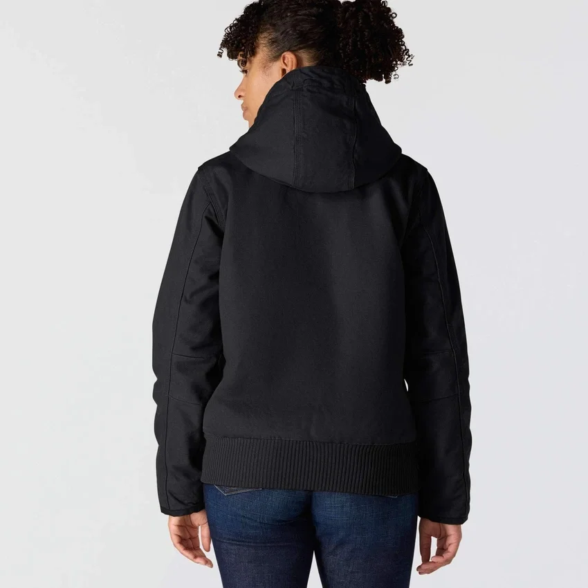 Casaco Active Jac feminino, de tecido de algodão lavado, pesado e com isolamento térmico