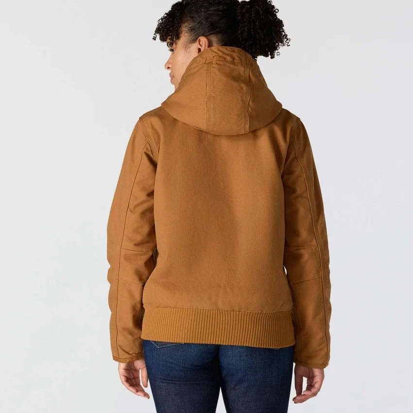 Casaco Active Jac feminino, de tecido de algodão lavado, pesado e com isolamento térmico