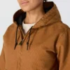 Casaco Active Jac feminino, de tecido de algodão lavado, pesado e com isolamento térmico