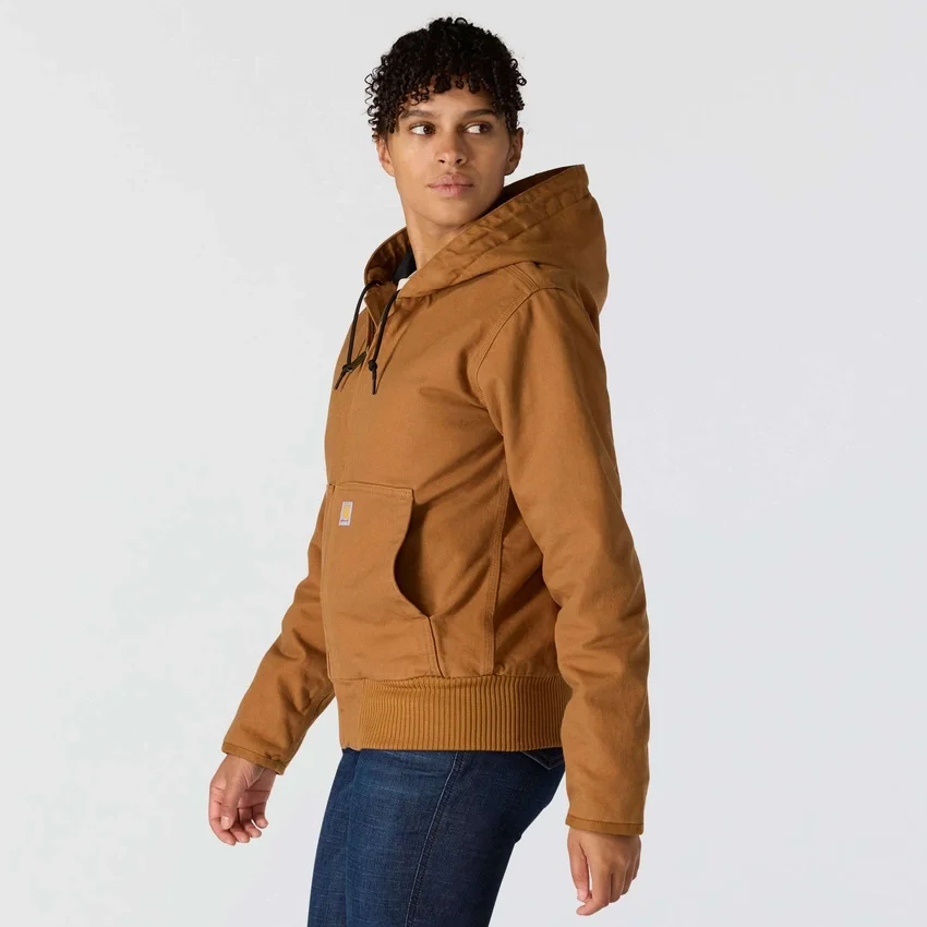 Casaco Active Jac feminino, de tecido de algodão lavado, pesado e com isolamento térmico