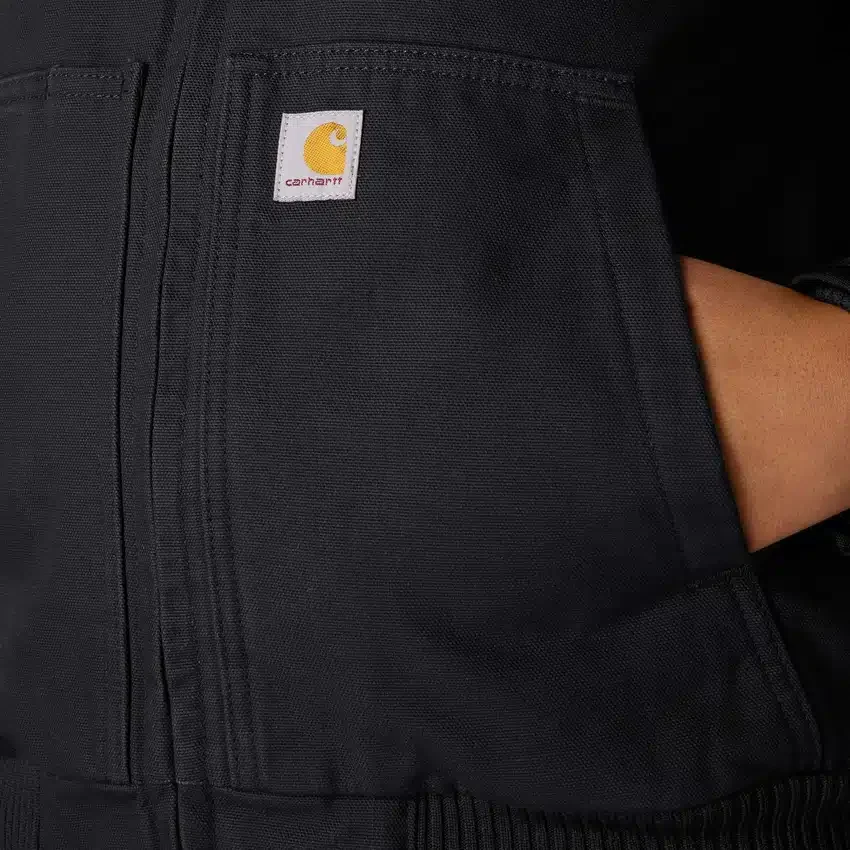 Casaco Active Jac feminino, de tecido de algodão lavado, pesado e com isolamento térmico