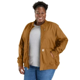 Casaco bomber feminino Crawford de lona com corte descontraído